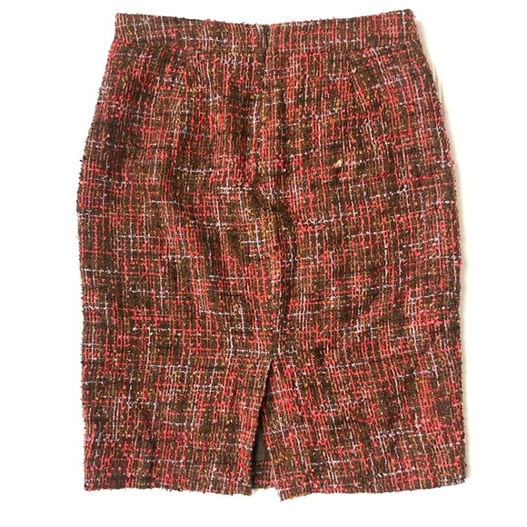 J Crew No. 2 Pencil Skirt Orange Brown Tweed Size 4 - Picture 4 of 11
